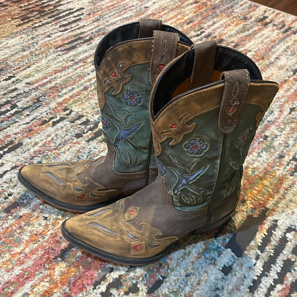 Dan Post Kids Brown and Blue Boots